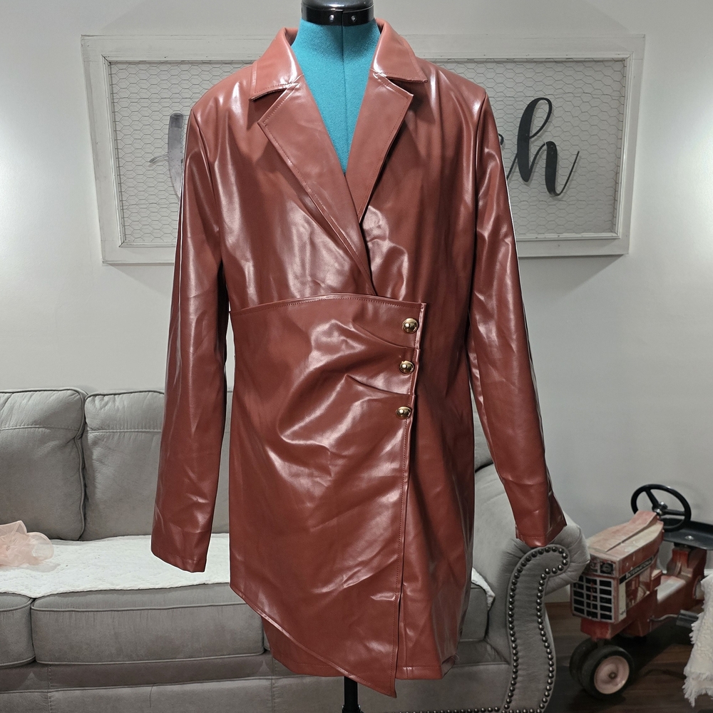NWOT Chicme XL Asymmetrical Faux Leather Jacket